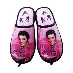 New Elvis Presley Slippers Pink Cadillac One Size Fits Most Night Slip On Shoes